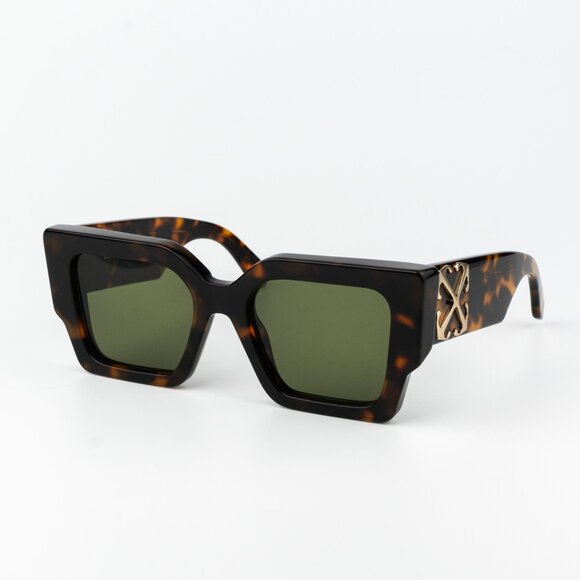 Off-White CATALINA Men Sunglasses Havana Green Square...